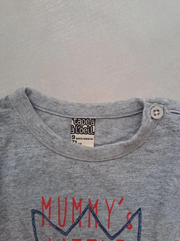 T shirt gris Mummy MC 9M - Tape à l œil- TBE - photo numéro 2