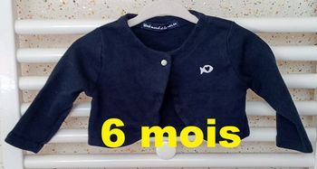 Gilet boléro bleu marine Week end à la mer Taille 6 mois