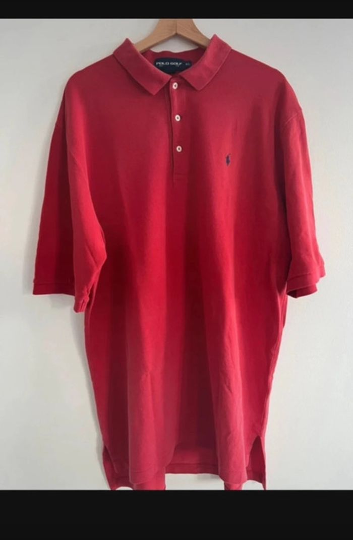 Polo Ralph Lauren golf vintage rouge logo bleu marine taille XL. - photo numéro 2