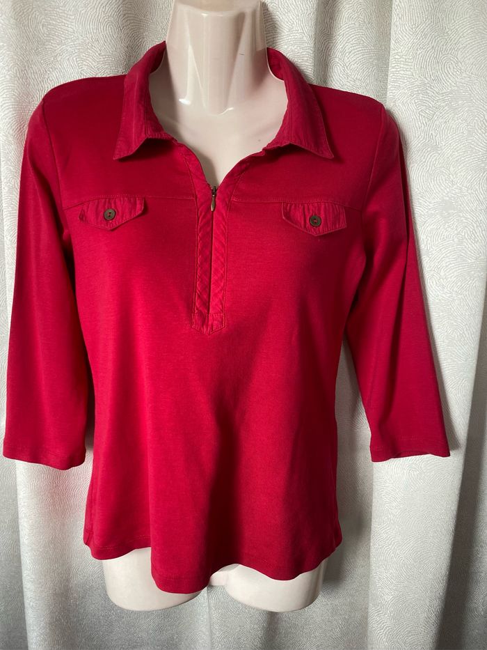 T-shirt polo framboise taille 2 Scottage
