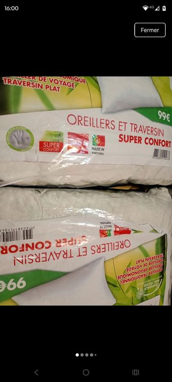 2 oreillers ergonomiques neufs