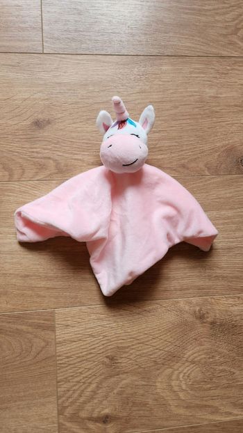 Doudou plat rose – licorne