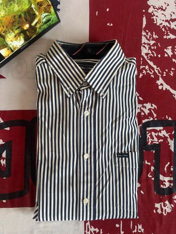 Chemise Eden Park rayée blanche et bleu - Taille L