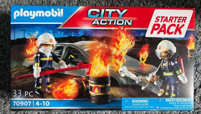 Playmobil 70907 Starter Pack Pompiers et Incendie - City Action- Les Pompiers
