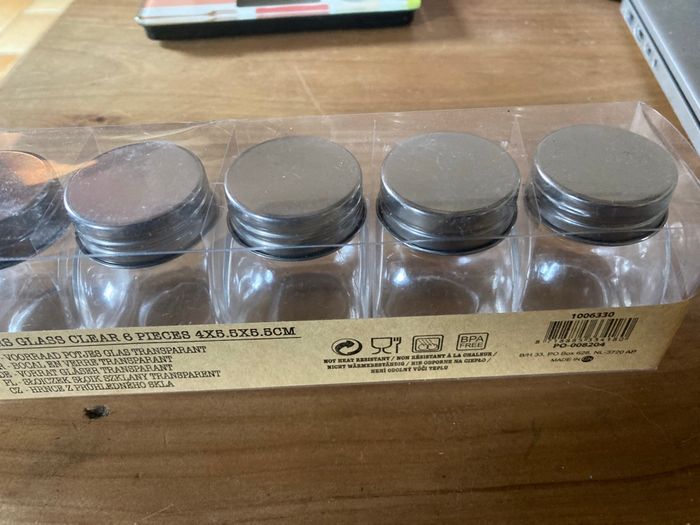 6 mini bocaux en verre transparent - photo numéro 3