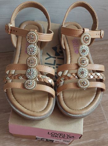 Claquettes marrons et doré Chausséa