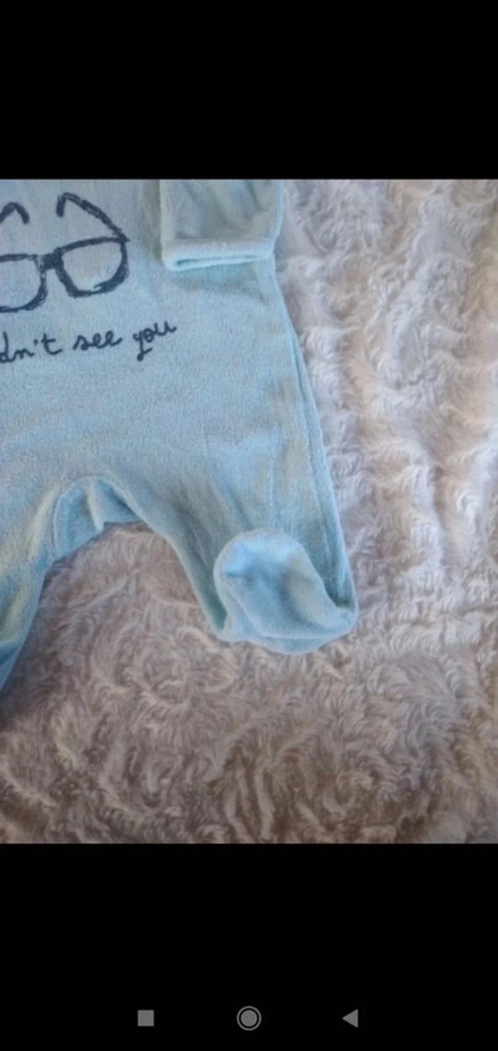 Pyjama grenouillère velours Garçon 1 mois Kiabi lunettes - photo numéro 7