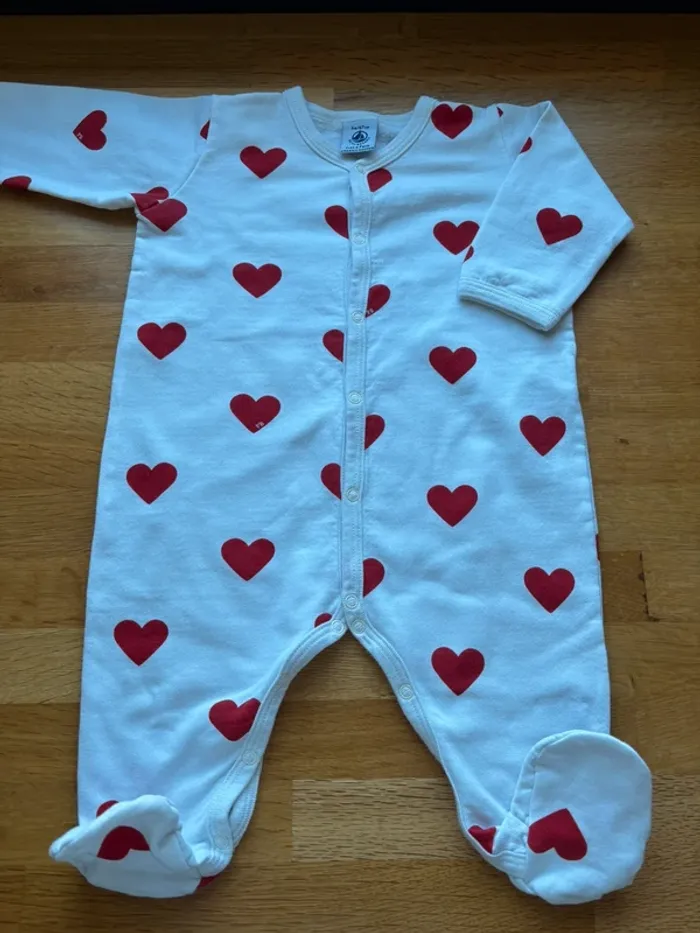 Pyjama cœur petit bateau 6 mois mixte