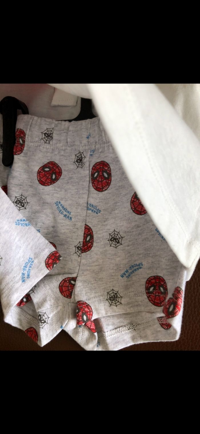 Ensemble tee-shirt short garçon spiderman marvel 67 cm 6 mois - photo numéro 2