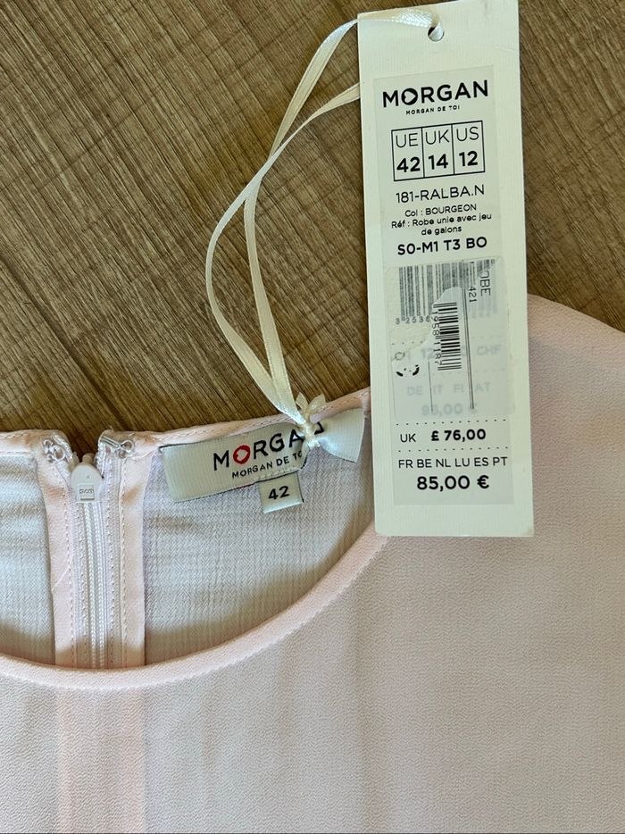 Robe rose claire neuve à manches courtes Morgan taille 42 (valeur 85€) - photo numéro 9