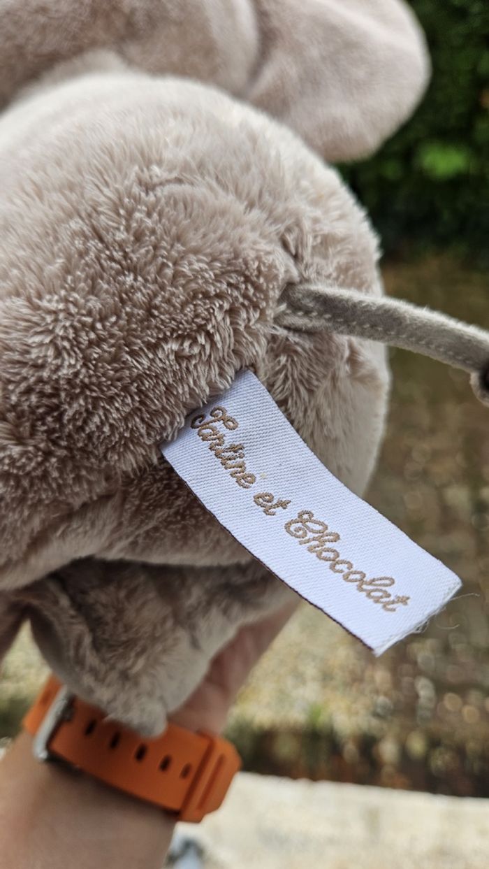 Peluche éléphant tartine et chocolat neuve - photo numéro 7