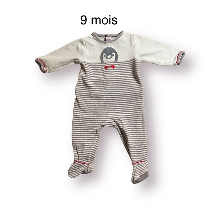 Obaïbi Pyjama Grenouillère Pingouin Taille 9 mois