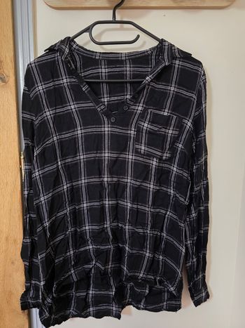 Chemisier a carreaux noir et argenté