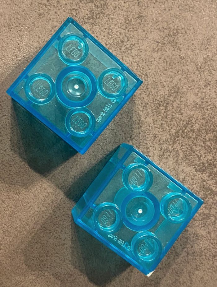 Lot de 2 Lego Duplo transparent bleu ciel 3437 / 89461 - photo numéro 2