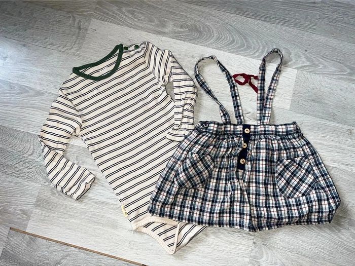 Ensemble Zara kiabi 12 - 18 24 mois jupe à bretelles Bodie