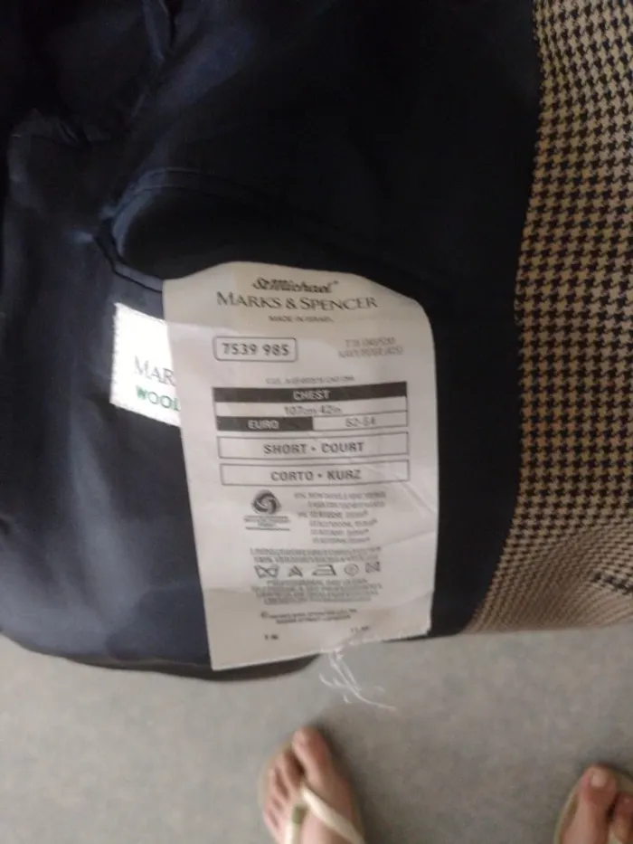 Veste de costume / Blazer Marks & Spencer en laine pied de poule – taille 52 - photo numéro 5