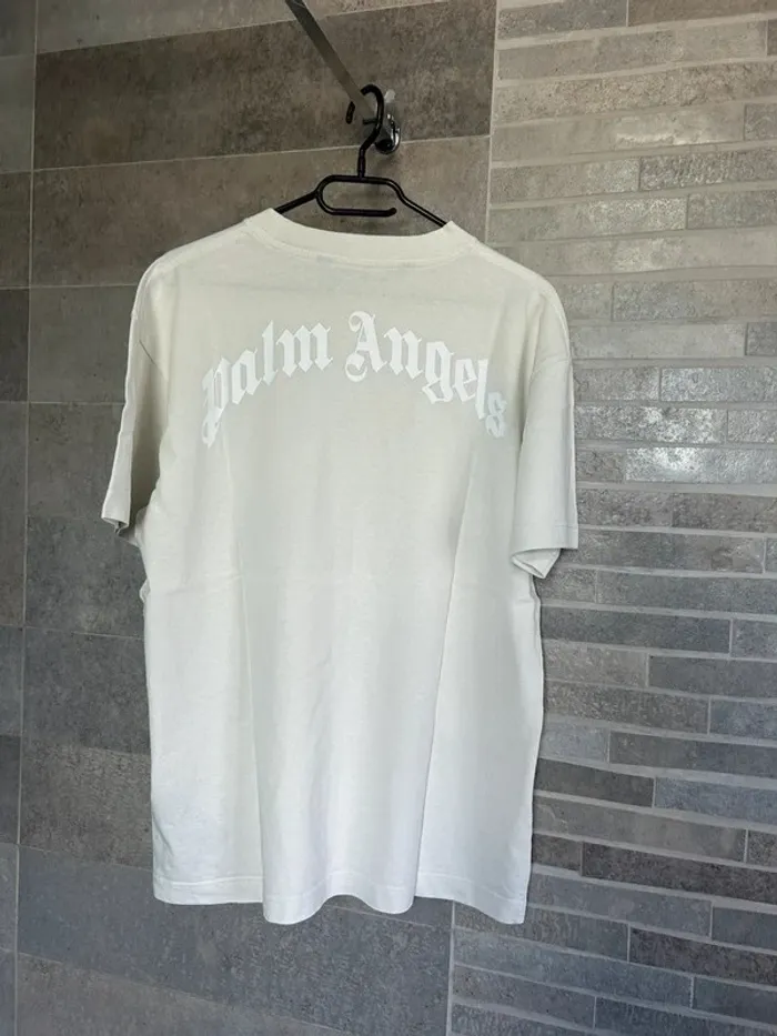 T-shirt Palm Angels blanc/beige/crème - Taille L - photo numéro 3