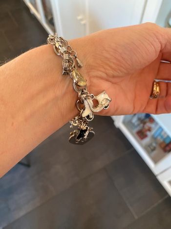 Bracelet avec charms en métal argenté