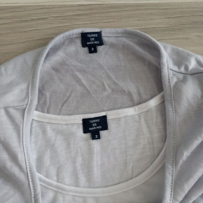 T-shirt femme gris à manches longues Terre de marins taille M - photo numéro 3