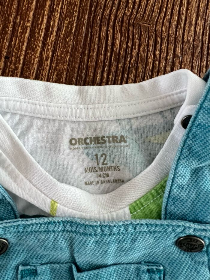 Ensemble d’été t-shirt et salopette bébé garçon 12 mois - photo numéro 2