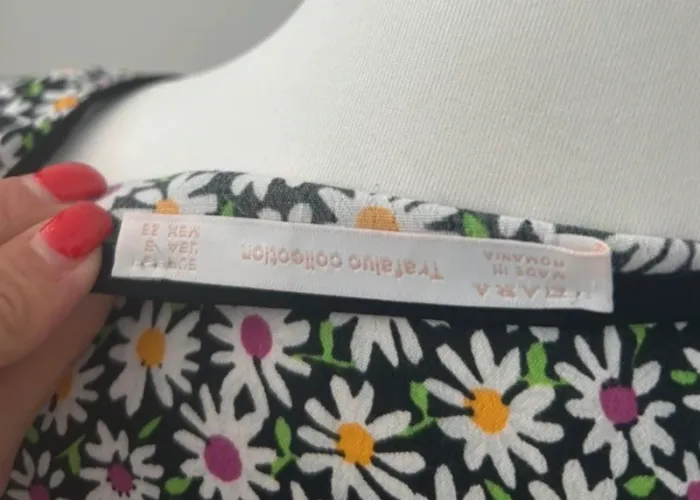 Zara blouses haut top imprimé, floral femme, taille S/36 - photo numéro 5