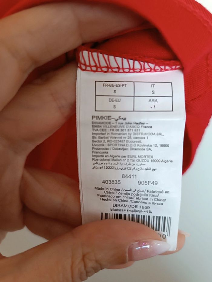 Blouse col en V avec bande noire et strass sur les épaules - taille S/M - neuf - pimkie - photo numéro 4