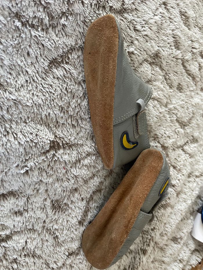 Chaussons cuir intérieur à scratch - photo numéro 2
