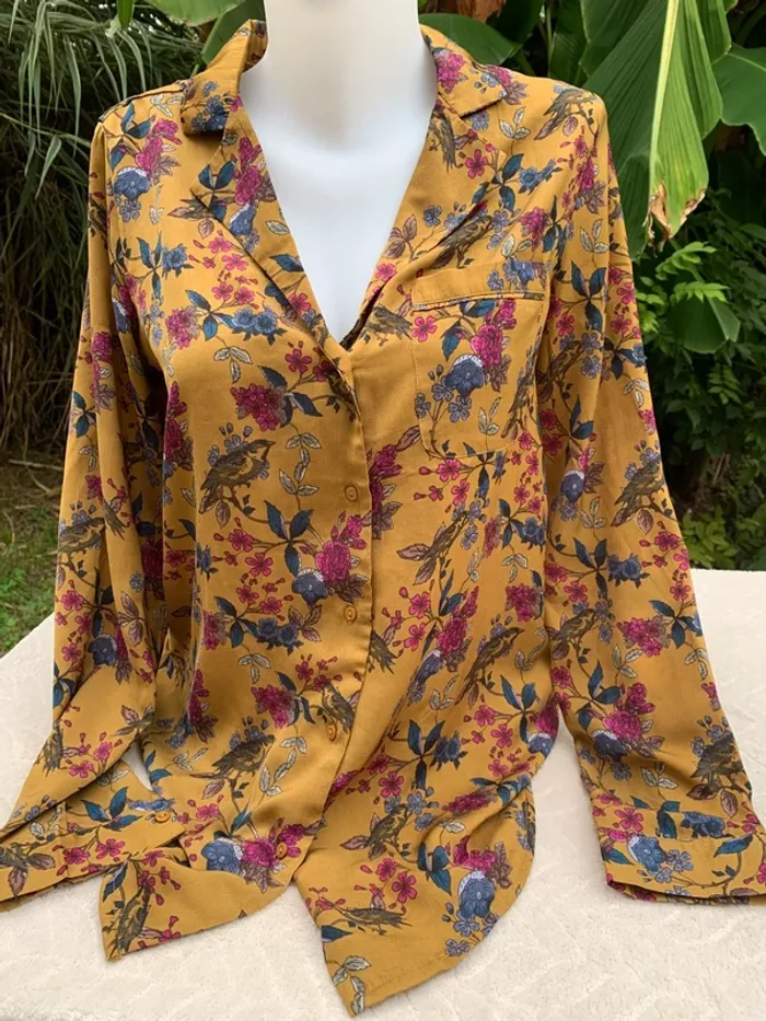 Chemise Kiabi taille Mfleur manches longues - photo numéro 2