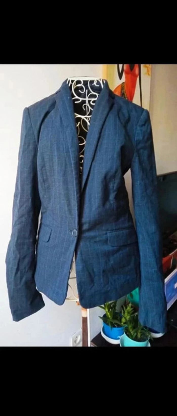 Blazer bleu marine avec épaulettes S 36 Esprit - photo numéro 5