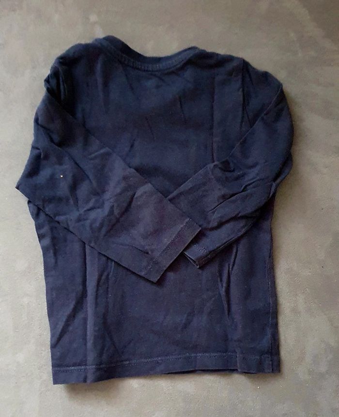 Tee Shirt Bleu Marine Manches Longues 12 Mois - photo numéro 2