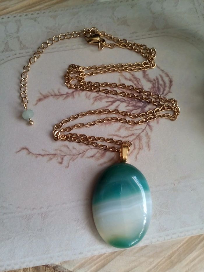 Collier en pierre naturelle d'agate - photo numéro 3