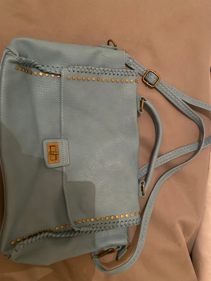 Sac bleu imitation cuir
