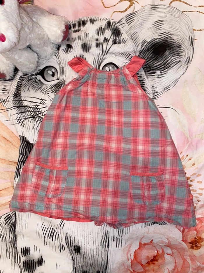 Robe à carreaux, taille 12 mois, marque Obaïbi. - photo numéro 2
