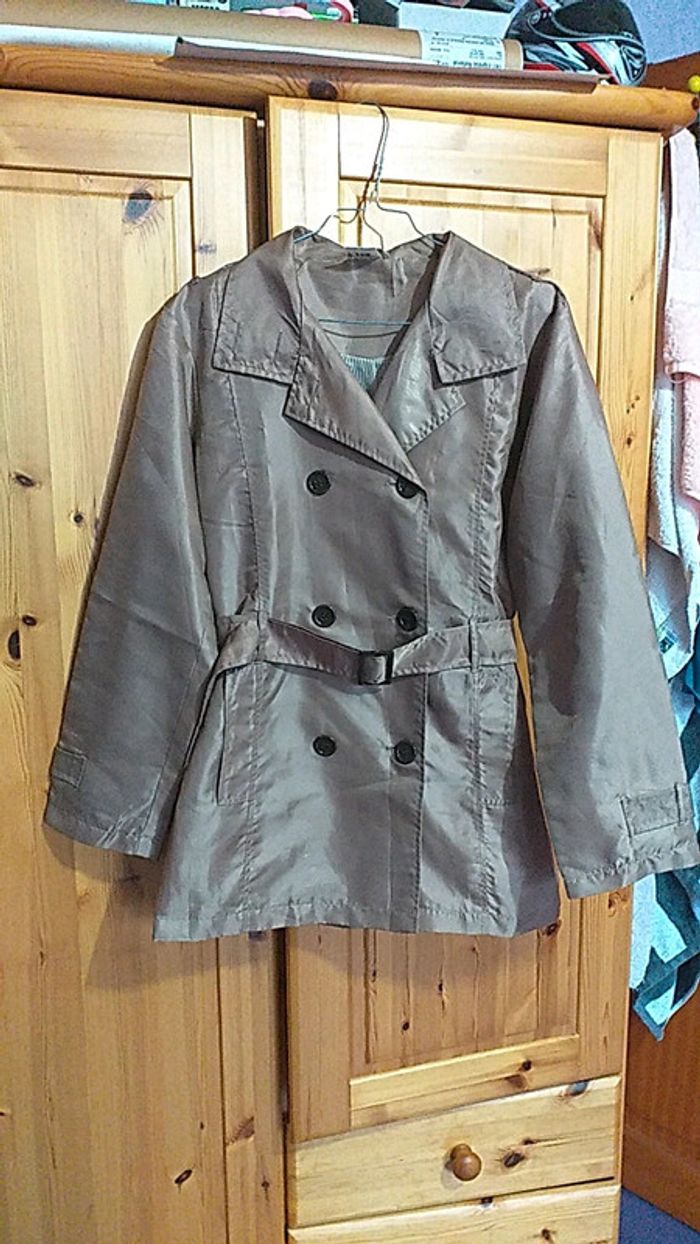 Veste trench marron clair imperméable taille 38/40