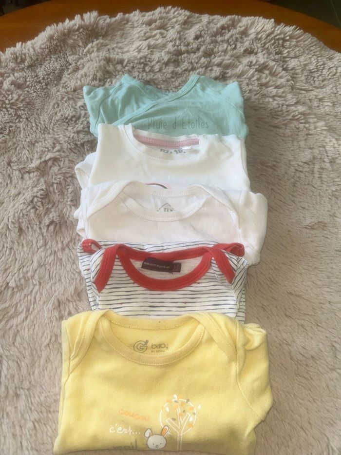 lot de 5 bodies fille 6 mois