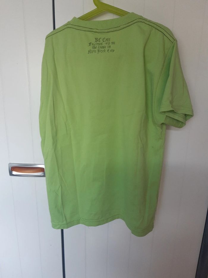 T shirt vert tête de tigre b&c kids - photo numéro 3