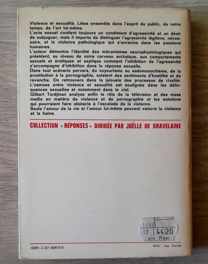 la violence le sexe et l'amour - gilbert tordjman - photo numéro 3