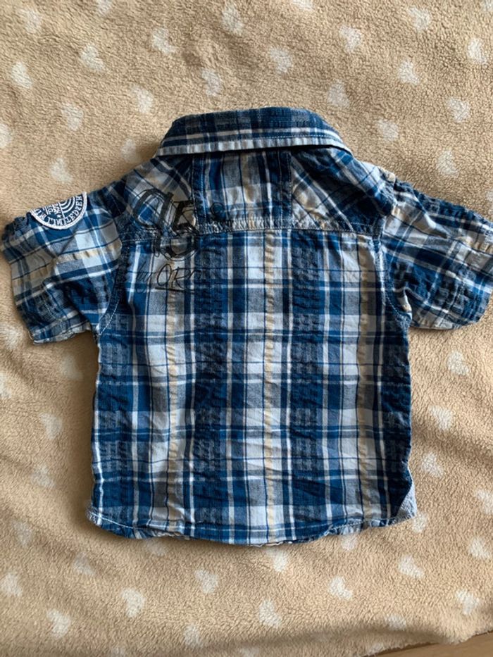Chemise manches courtes orchestra bleu à carreaux 23 mois😺 - photo numéro 4