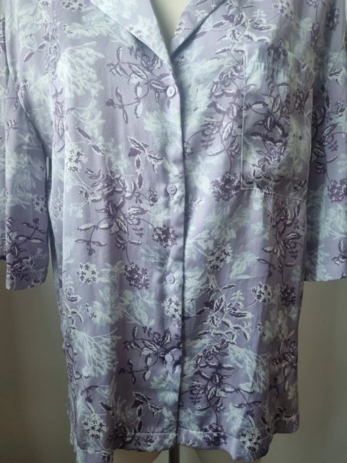 Chemise satiné fluide floral violette Shein - photo numéro 5