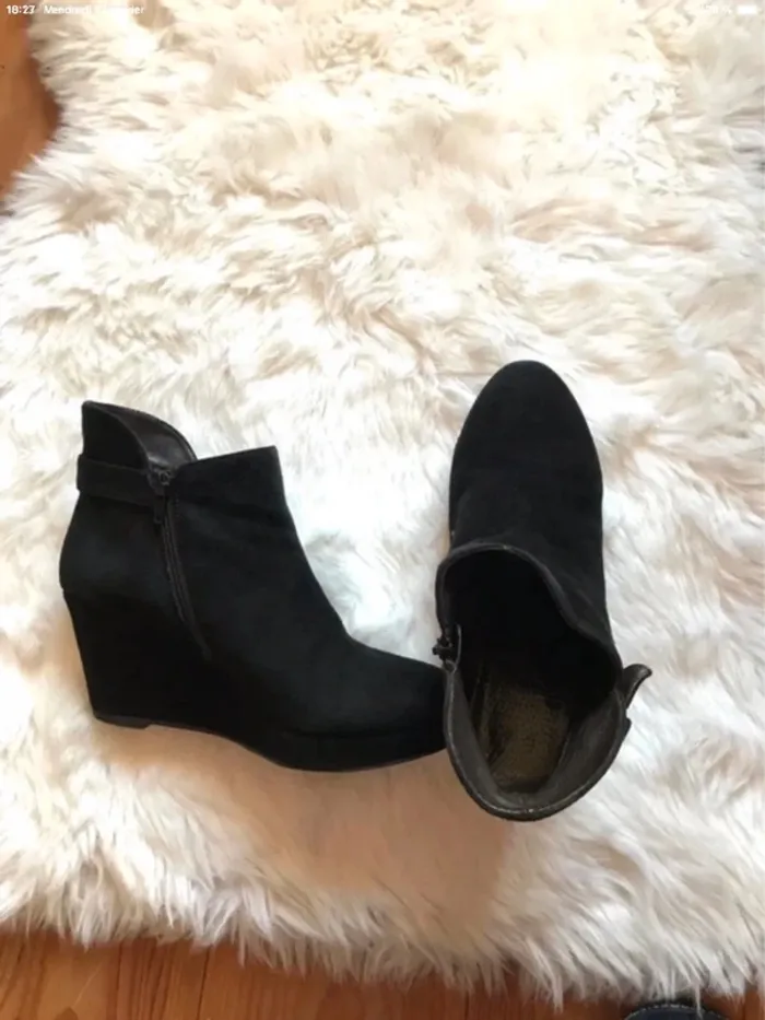 Bottines noires compensées Bisous confiture 38 - photo numéro 9