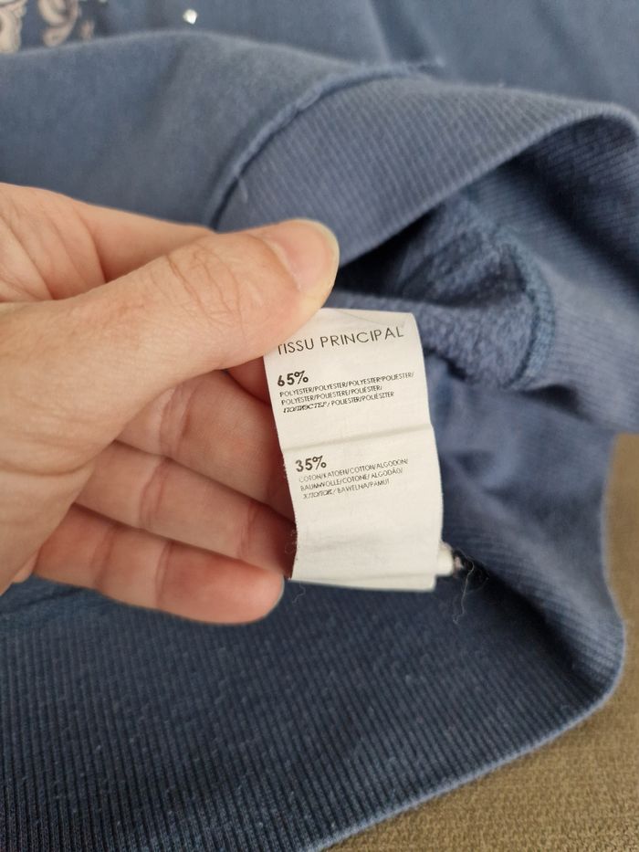 Sweat à capuche bleu avec inscription Mim - photo numéro 8