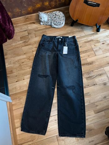 Jeans noir gris mango oversize neuf avec étiquette 38/M