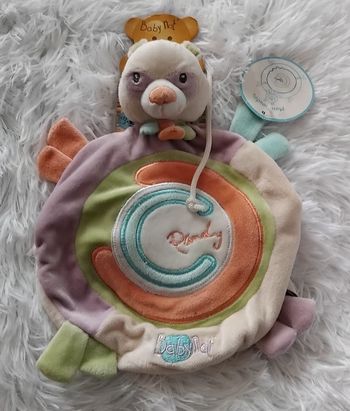 Doudou plat rond panda- Pandy - Multicolores- Baby Nat