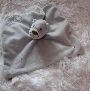 Grand doudou ours bleu - étoile, lune ,nuage- Tchibo TCM