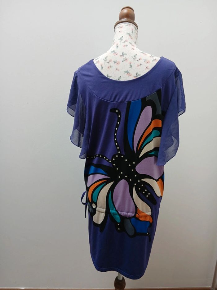 Robe / tunique violette avec papillons 🦋 taille unique cool girl - photo numéro 7