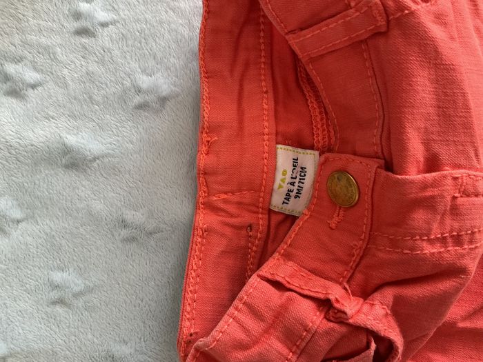 pantalon slim rose orange 9 mois taille réglable tape à l'oeil - photo numéro 7