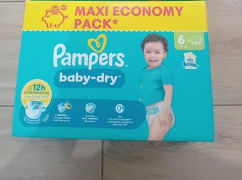 Couches pampers baby-dry taille 6 maxi economy 