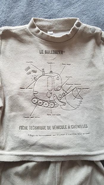 Pyjama 2 pièces 9 mois tractopelle