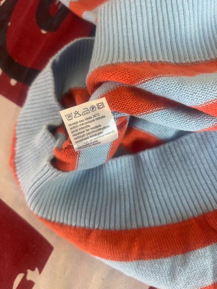 Sweat rayé bleu et orange  Lacoste taille S/M - photo numéro 9