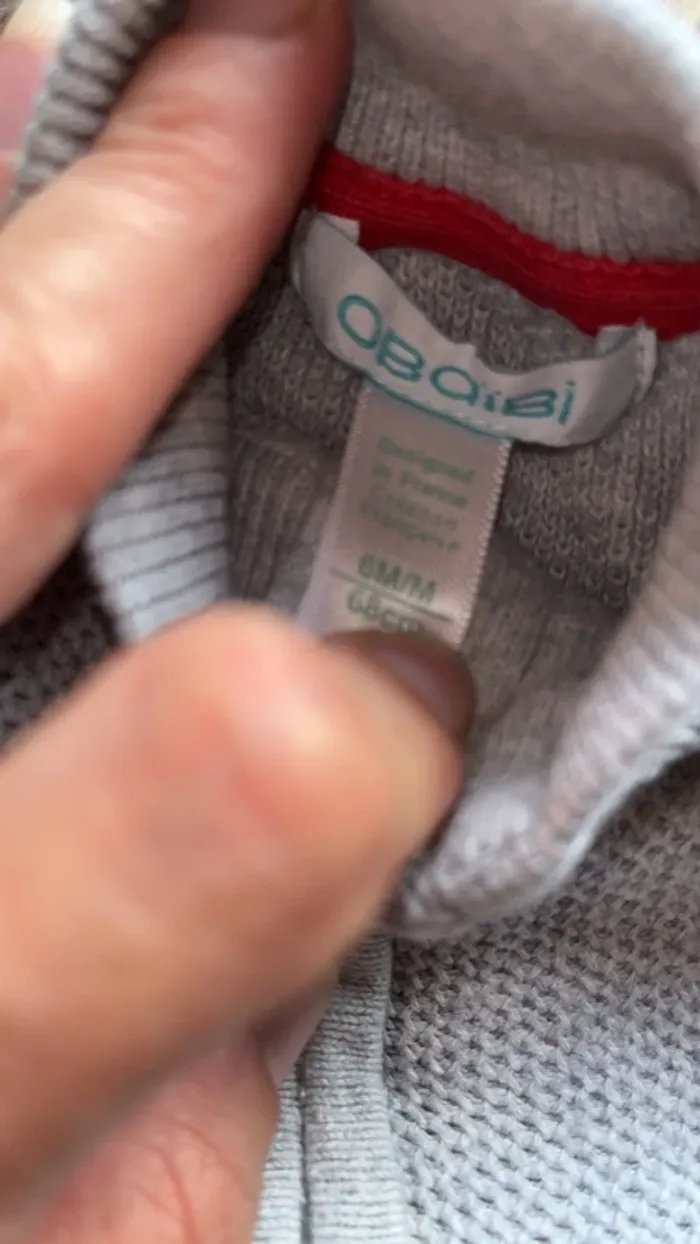 Gilet gris garçon 6 mois obaibi - photo numéro 4